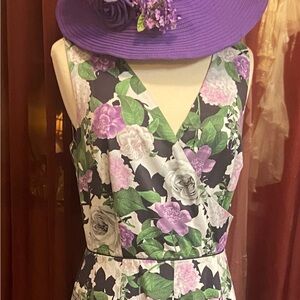 Talbots Oprah Collection Purple Floral Dress size 6